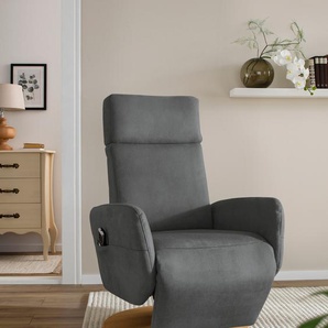 TV-Sessel SIT&MORE Conville Sessel Gr. Luxus-Microfaser Vintage, mit 2 Motoren und Akku, Drehfunktion, B/H/T: 71 cm x 110 cm x 82 cm, grau (anthrazit) Fernsehsessel und TV-Sessel wahlweise mit 2 Motoren, Motoren Akku oder