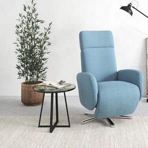 TV-Sessel SIT&MORE Grenoble Sessel Gr. Struktur weich, manuell verstellbar, B/H/T: 71 cm x 110 cm x 82 cm, blau (hellblau) Fernsehsessel und TV-Sessel