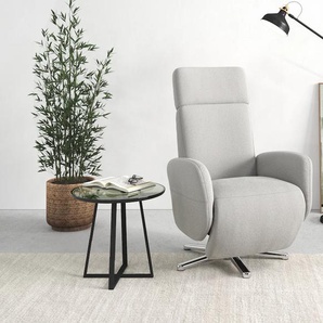 TV-Sessel SIT&MORE Grenoble Sessel Gr. Struktur weich, manuell verstellbar, B/H/T: 71 cm x 110 cm x 82 cm, silberfarben (silver) Fernsehsessel und TV-Sessel
