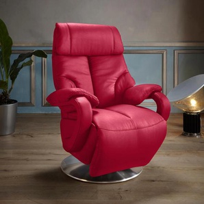 TV-Sessel SIT&MORE Invito Sessel Gr. NaturLEDER, manuell verstellbar, ohne Aufstehhilfe, B/H/T: 80 cm x 111 cm x 80 cm, rot (feuerrot) Fernsehsessel und TV-Sessel Sessel