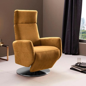 TV-Sessel SIT&MORE Kobra Sessel Gr. Lu x us-Microfaser weich, B/H/T: 71 cm x 110 cm x 82 cm, gelb (mais) Fernsehsessel und TV-Sessel
