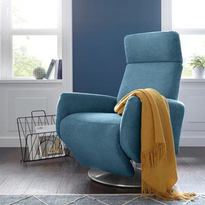 TV-Sessel SIT&MORE Kobra Sessel Gr. Lu x us-Microfaser, B/H/T: 71 cm x 110 cm x 82 cm, blau (azur) Fernsehsessel und TV-Sessel