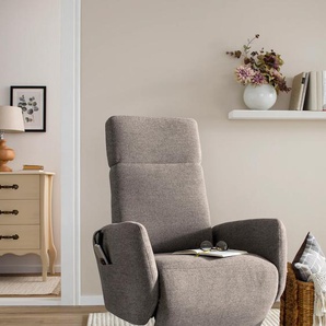 TV-Sessel SIT&MORE Kobra Sessel Gr. Webstoff, manuell, Drehfunktion, B/H/T: 71 cm x 110 cm x 82 cm, braun (latte) Fernsehsessel und TV-Sessel
