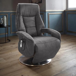 TV-Sessel SIT&MORE Launceston Sessel Gr. Luxus-Microfaser, 2-motorig, ohne Aufstehhilfe, B/H/T: 74 cm x 113 cm x 77 cm, grau (dunkelgrau) Fernsehsessel und TV-Sessel Sessel in Größe L, wahlweise mit Motor Aufstehhilfe
