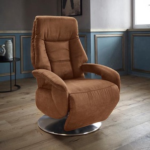 TV-Sessel SIT&MORE Launceston Sessel Gr. Luxus-Microfaser, manuell verstellbar, ohne Aufstehhilfe, B/H/T: 74 cm x 113 cm x 77 cm, braun (cognac) Fernsehsessel und TV-Sessel Sessel in Größe L, wahlweise mit Motor Aufstehhilfe