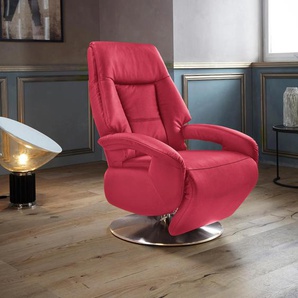 TV-Sessel SIT&MORE Launceston Sessel Gr. NaturLEDER, manuell verstellbar, ohne Aufstehhilfe, B/H/T: 74 cm x 111 cm x 77 cm, rot (feuerrot) Fernsehsessel und TV-Sessel Sessel in Größe M, wahlweise mit Motor Aufstehhilfe