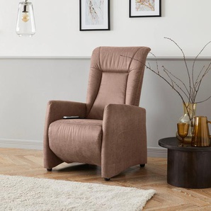 TV-Sessel SIT&MORE Melissa Sessel Gr. Flachgewebe, elektrisch verstellbar, mit 2 Motoren, mit kabelgebundener Fernbedienung, B: 71 cm, braun (haselnuss) Fernsehsessel und TV-Sessel wahlweise elektrisch oder manuell verstellbar, optional Aufstehhilfe