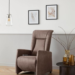 TV-Sessel SIT&MORE Melissa Sessel Gr. Flachgewebe, elektrisch verstellbar, mit 2 Motoren, mit kabelgebundener Fernbedienung und Akku, B: 71 cm, braun (schokobraun) Fernsehsessel und TV-Sessel wahlweise elektrisch oder manuell verstellbar, optional
