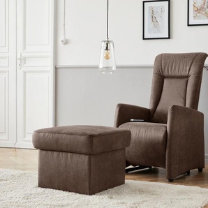TV-Sessel SIT&MORE Melissa Sessel Gr. Flachgewebe, elektrisch verstellbar, mit Aufstehhilfe, mit 2 Motoren mit kabelgebundener Fernbedienung und Akku, B: 71 cm, braun (dunkelbraun) Fernsehsessel und TV-Sessel wahlweise elektrisch oder manuell verstellbar,