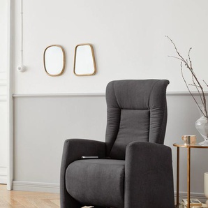 TV-Sessel SIT&MORE Melissa Sessel Gr. Luxus-Microfaser Euphoria, elektrisch verstellbar, mit Aufstehhilfe, mit 2 Motoren mit kabelgebundener Fernbedienung und Akku, B: 71 cm, grau (fango) Fernsehsessel und TV-Sessel wahlweise elektrisch oder manuell