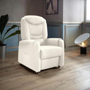 TV-Sessel SIT&MORE Morten Sessel Gr. NaturLEDER, manuell verstellbar, ohne Aufstehhilfe, B/H/T: 76 cm x 115 cm x 78 cm, beige (creme) Fernsehsessel und TV-Sessel Sessel