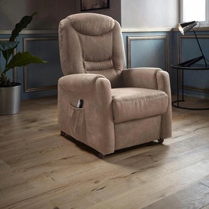 TV-Sessel SIT&MORE Tamworth Sessel Gr. Luxus-Microfaser, 2-motorig-mit Aufstehhilfe, Aufstehhilfe, B/H/T: 76 cm x 115 cm x 78 cm, braun (latte) Fernsehsessel und TV-Sessel Sessel in Größe L, wahlweise mit Motor Aufstehhilfe