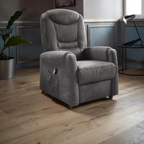 TV-Sessel SIT&MORE Tamworth Sessel Gr. Luxus-Microfaser, 2-motorig, ohne Aufstehhilfe, B/H/T: 76 cm x 113 cm x 78 cm, grau (dunkelgrau) Fernsehsessel und TV-Sessel Sessel in Größe M, wahlweise mit Motor Aufstehhilfe