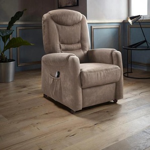 TV-Sessel SIT&MORE Tamworth Sessel Gr. Luxus-Microfaser, 2-motorig, ohne Aufstehhilfe, B/H/T: 76 cm x 115 cm x 78 cm, grau (taupe) Fernsehsessel und TV-Sessel Sessel in Größe L, wahlweise mit Motor Aufstehhilfe
