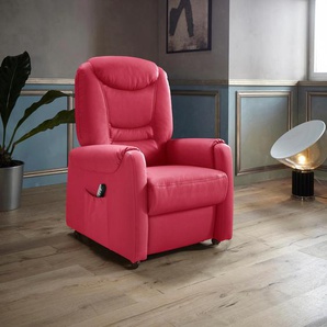 TV-Sessel SIT&MORE Tamworth Sessel Gr. NaturLEDER, 2-motorig-mit Aufstehhilfe, Aufstehhilfe, B/H/T: 76 cm x 111 cm x 78 cm, rot (feuerrot) Fernsehsessel und TV-Sessel Sessel in Größe S, wahlweise mit Motor Aufstehhilfe