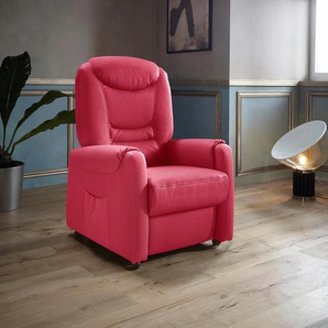 TV-Sessel SIT&MORE Tamworth Sessel Gr. NaturLEDER, manuell verstellbar, ohne Aufstehhilfe, B/H/T: 76 cm x 111 cm x 78 cm, rot (feuerrot) Fernsehsessel und TV-Sessel Sessel in Größe S, wahlweise mit Motor Aufstehhilfe