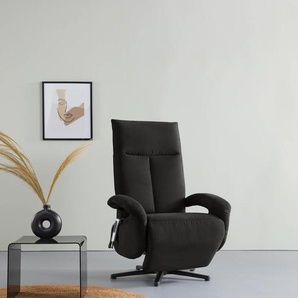 TV-Sessel SIT&MORE Tycoon Sessel Gr. Lu x us-Microfaser ALTARA NUBUCK, manuell-Größe M, B/H/T: 74 cm x 112 cm x 82 cm, schwarz Fernsehsessel und TV-Sessel