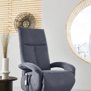 TV-Sessel SIT&MORE Tycoon Sessel Gr. Luxus-Microfaser ALTARA NUBUCK, mit 2 Motoren, Größe M, Drehfunktion, B/H/T: 74 cm x 112 cm x 82 cm, grau Fernsehsessel und TV-Sessel wahlweise manuell, mit zwei Motoren oder Akku
