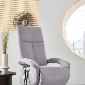 TV-Sessel SIT&MORE Tycoon Sessel Gr. Luxus-Microfaser ALTARA NUBUCK, mit 2 Motoren und Akku, Größe XL, Drehfunktion, B/H/T: 74 cm x 117 cm x 85 cm, grau (anthrazit) Fernsehsessel und TV-Sessel wahlweise manuell, mit zwei Motoren oder Akku