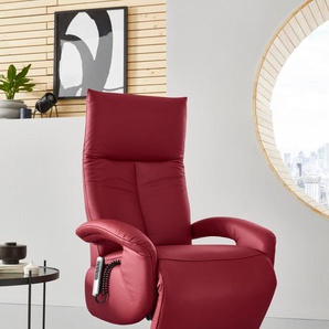 TV-Sessel SIT&MORE Tycoon Sessel Gr. NaturLEDER, mit 2 Motoren, Akku und Aufstehhilfe, Größe M, Drehfunktion, B/H/T: 74 cm x 112 cm x 82 cm, rot (feuerrot) Fernsehsessel und TV-Sessel wahlweise manuell, mit zwei Motoren oder Akku