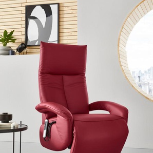 TV-Sessel SIT&MORE Tycoon Sessel Gr. NaturLEDER, mit 2 Motoren, Akku und Aufstehhilfe, Größe XL, Drehfunktion, B/H/T: 74 cm x 117 cm x 85 cm, rot (feuerrot) Fernsehsessel und TV-Sessel wahlweise manuell, mit zwei Motoren oder Akku