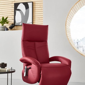 TV-Sessel SIT&MORE Tycoon Sessel Gr. NaturLEDER, mit 2 Motoren, Größe XL, Drehfunktion, B/H/T: 74 cm x 117 cm x 85 cm, rot (feuerrot) Fernsehsessel und TV-Sessel wahlweise manuell, mit zwei Motoren oder Akku