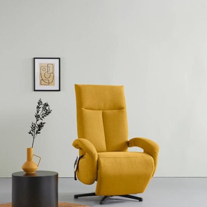 TV-Sessel SIT&MORE Tycoon Sessel Gr. Olympia EASY CLEAN, manuell-Größe M, B/H/T: 74 cm x 112 cm x 82 cm, gelb (mustard) Fernsehsessel und TV-Sessel