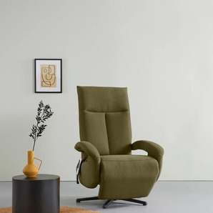 TV-Sessel SIT&MORE Tycoon Sessel Gr. Olympia EASY CLEAN, mit 2 Motoren-Größe M, B/H/T: 74 cm x 112 cm x 82 cm, grün (olive) Fernsehsessel und TV-Sessel wahlweise manuell, mit zwei Motoren oder Akku 2