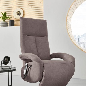 TV-Sessel SIT&MORE Tycoon Sessel Gr. Struktur flausch, manuell, Größe M, Drehfunktion, B/H/T: 74 cm x 112 cm x 82 cm, grau (taupe) Fernsehsessel und TV-Sessel
