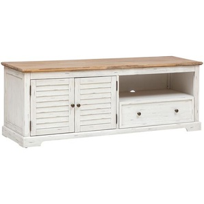 TV-stand Olbia Metall   Akazie, weiß, 2 Türen