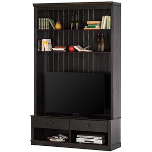 Massive TV-Wand Massivholz Kiefer, lackiert Braun/Kiefer Havanna 140 x 223 x 45cm