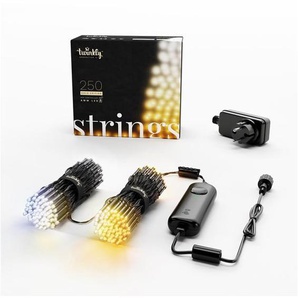 Twinkly Strings  250 App-Controlled Warm to Cool White LEDs 20 Meters Black Wire
