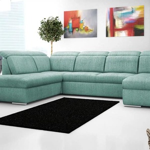 Twist Wohnlandschaft aus Flachgewebe Avilla - türkis/petrol - Materialmix - 355 cm - 86 cm - cm 234,0 | Möbel Kraft