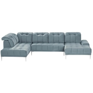 Twist Wohnlandschaft aus Samt Grenada - blau - Materialmix - 358 cm - 107 cm - cm 231,0 | Möbel Kraft