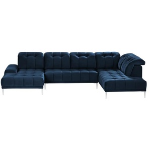 Twist Wohnlandschaft aus Samt Grenada - blau - Materialmix - 358 cm - 107 cm - cm 231,0 | Möbel Kraft
