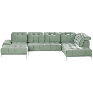 Twist Wohnlandschaft aus Samt Grenada - grün - Materialmix - 358 cm - 107 cm - cm 231,0 | Möbel Kraft