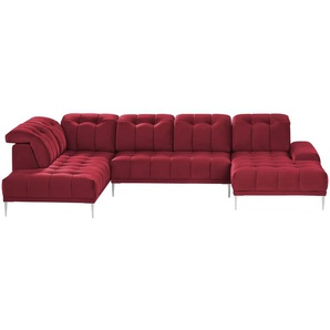Twist Wohnlandschaft aus Samt Grenada - rot - Materialmix - 358 cm - 107 cm - cm 231,0 | Möbel Kraft