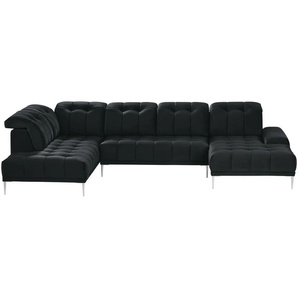 Twist Wohnlandschaft aus Samt Grenada - schwarz - Materialmix - 358 cm - 107 cm - cm 231,0 | Möbel Kraft