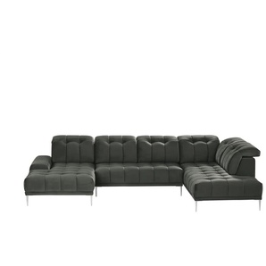 Twist Wohnlandschaft aus Samt Grenada - schwarz - Materialmix - 358 cm - 107 cm - cm 231,0 | Möbel Kraft