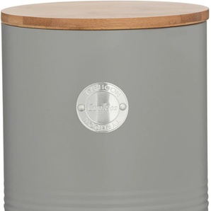 Keksdose TYPHOON Living Lebensmittelaufbewahrungsbehälter Gr. B/H/L: 16 cm x 18 cm x 16 cm, grau (pastellgrau) Kaffeedosen, Teedosen Keksdosen 3,4 Liter, mit Bambusdeckel