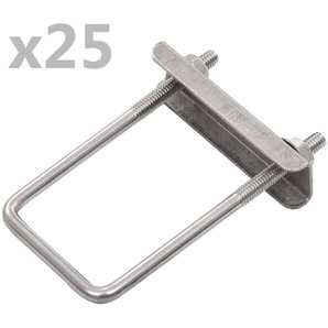 U-Bügel für Zaunpfosten 25 Sets 60 x 40 mm