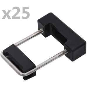 U-Bügel mit Kunststoff für Zaunpfosten 25 Sets 60 x 40 mm