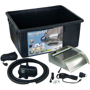 Ubbink Wasserfall Nevada Set 30 cm / mit LED-Beleuchtung / inkl. Wasserbecken, Wasserbecken BxT: 82,5x64 cm, Komplettset mit Pumpe und Anschlussmaterial