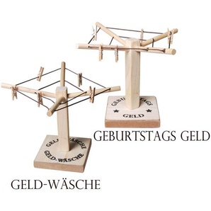 Kremers Schatzkiste Geld Wäschespinne mit Klammern Geld Geldgeschenk Holz verschenken