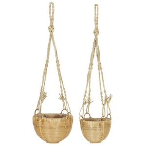 Übertöpfe, 2er Set - braun - Kunststoff, Naturprodukte, Rattan, Kunststoff, Rattan - 15,5 cm - [22.0] | Möbel Kraft