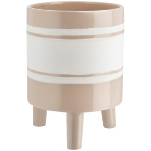 Übertopf   ¦ beige ¦ Dolomite ¦ Maße (cm): H: 15,5  Ø: 12