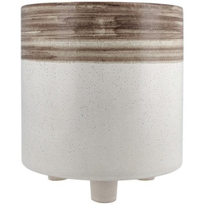 Übertopf   ¦ creme ¦ Steingut ¦ Maße (cm): H: 25  Ø: 23