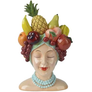 Übertopf Lady   ¦ mehrfarbig ¦ Polyresin (Kunstharz) ¦ Maße (cm): B: 23 H: 36,7