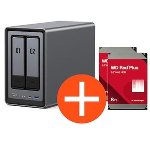 UGREEN NASync DXP2800 NAS System 2-Bay 16TB inkl. 2x WD WD80EFPX NAS HDD - 8 TB 3F57-001+2x3404-26Q