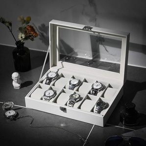 Uhrenbox für 12 Uhren Weiß